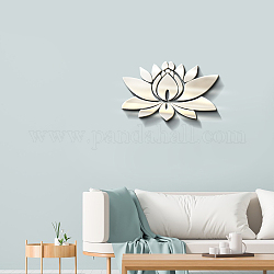 Benutzerdefinierte Acryl-Wandaufkleber, für zu Hause Wohnzimmer Schlafzimmer Dekoration, Blumenmuster, Silber, 320x500 mm
