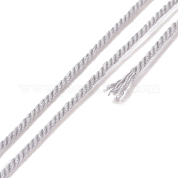 コットンコード  編組ロープ  紙リール付き  壁掛け用  工芸  ギフト包装  ライトグレー  1.2mm  約27.34ヤード（25m）/ロール