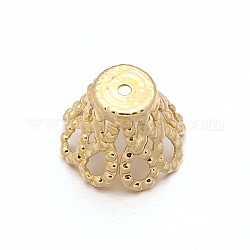 Multi-Blütenblatt Messing Perlenkappen, langlebig plattiert, Licht Gold, 15.42x11.19 mm, bottom: 8.06mm, Bohrung: 1 mm