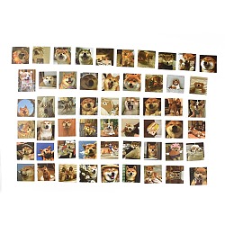 55 個 55 スタイル pvc プラスチック柴犬犬のステッカーセット  DIYスクラップブッキング用の防水粘着デカール  フォトアルバムの装飾  犬の模様  44~56.5x44~45x0.3mm  1個/スタイル