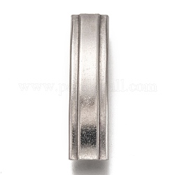 Encantos de la diapositiva de 304 acero inoxidable, tubo curvado, color acero inoxidable, 38.5x9x5mm, agujero: 8.5x3.5 mm