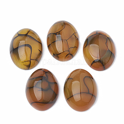 Природные кабошон агата, окрашенные, овальные, темные золотарник, 25x18x7.5~8 мм