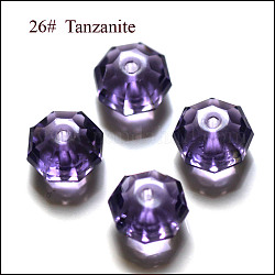 Abalorios de cristal austriaco de imitación, aaa grado, facetados, octágono, Violeta Azul, 8x5mm, agujero: 0.9~1 mm