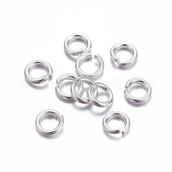 304 anelli di salto in acciaio inox, anelli di salto aperti, colore argento placcato, 20 gauge, 4x0.8mm, diametro interno: 2.5mm
