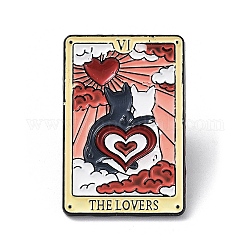 День святого Валентина мультфильм креатив милый черно-белый кот влюбленные карта Таро эмалированные булавки, значок из черного сплава, сердце, 30x20x1 мм