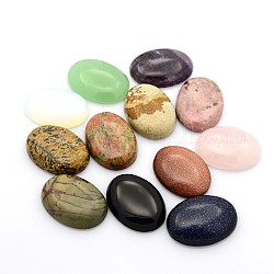 Кабошоны из камня, овальные, смешанный камень, 30x22x6~8 мм