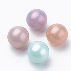 Perlas de imitación de plástico ecológicas, alto brillo, Grado A, no hay abalorios de agujero, mate, redondo, color mezclado, 8mm
