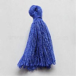 Polialgodón hecho a mano (poliéster algodón) decoraciones de borla, decoraciones colgantes, azul real, 29~35mm