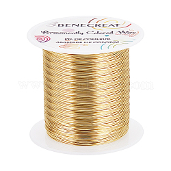 Benecreat 1 rotolo di filo di rame tondo, per fare gioielli, oro chiaro, 26 gauge, 0.4mm, circa 393.70 piedi (120 m)/rotolo