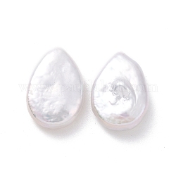 Perles de perles keshi naturelles, perle de culture d'eau douce, pas de trous / non percés, larme, blanc antique, 13~13.5x8.5~9x3~4mm