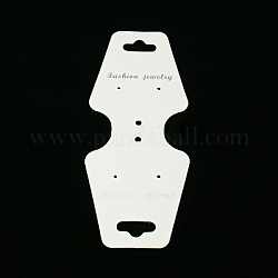 Papier-Display-Karten, für Halsketten verwendet, Armbänder, Ohrringe und Anhänger, weiß, 125x50 mm