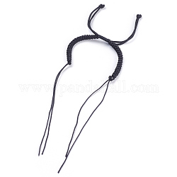 Регулируемый браслет из нейлонового шнура, чёрные, 9-1/4 дюйм (23.5 см), 1 мм