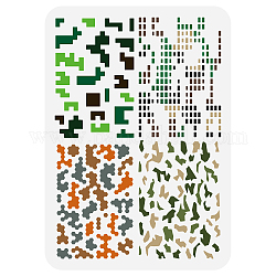 Modèles de pochoirs de peinture de dessin en plastique, pour la peinture sur scrapbook tissu carreaux sol meubles bois, rectangle, formes mixtes, 29.7x21 cm