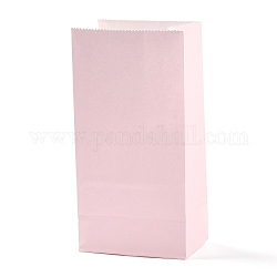 Rechteckige Kraftpapiertüten, keine Griffe, Geschenk-Taschen, rosa, 9.1x5.8x17.9 cm