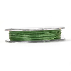 Strong Stretchy Beading Elastic Thread, Flat Elastic Crystal String, Green, 0.8mm, about 10.93 yards(10m)/roll