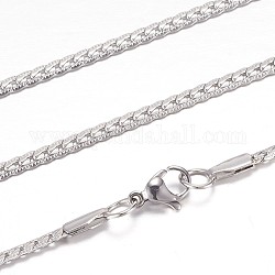 Collares de cadena de bordillo de 304 acero inoxidable, con cierre de langosta, color acero inoxidable, 19.2 pulgada (49 cm), 3x1.2mm