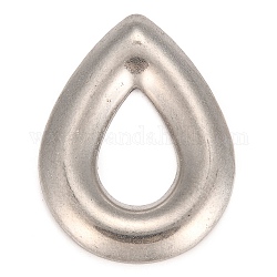 304 Stainless Steel Linking Rings, Pendants Accessories, Teardrop, Stainless Steel Color, 30x23x3mm