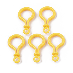 Fornituras de cierre de llavero de plástico con forma de bulbo opaco de color sólido opaco, amarillo, 57.5x32x12mm, agujero: 6 mm