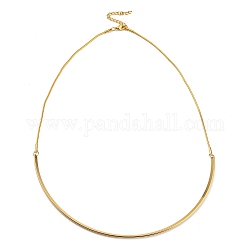 Placage sous vide 202 collier pendentif barre incurvée en acier inoxydable avec chaînes serpent rondes pour femmes, or, 17.91 pouce (45.5 cm)