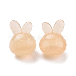 Perles acryliques de style imitation gelée, lapin, mocassin, 20x15x12mm, Trou: 3mm, environ 344 pcs/500 g