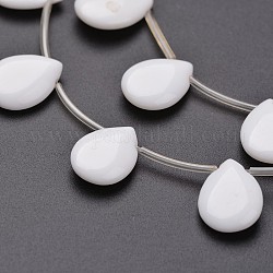 Porcelain Bead Strands, Teardrop, 17x12x5mm, Hole: 1mm, about 20pcs/strand, 15.6inch