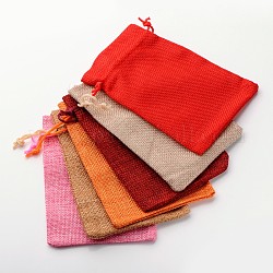 Bolsas con cordón de imitación de poliéster bolsas de embalaje, estilo mezclado, color mezclado, 180x130mm