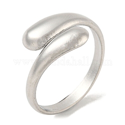 304 anello per polsino liscio in acciaio inossidabile, lacrima, colore acciaio inossidabile, misura degli stati uniti 6 3/4 (17.1mm)