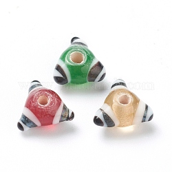 Handmade Bumpy Lampwork Beads, Irregular, Eye, Colorful, 9.5~10.5x9.5~10.5x5.5~6mm, Hole: 2mm, about 65pcs/strand, 14.17''(36cm)