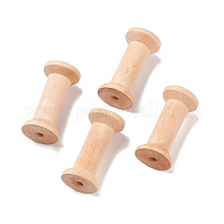 (Defective Closeout Sale for Marking)Solid Wood Sewing Embroidery Thread Spool, Empty Bobbins, for Embroidery and Sewing Machines, PeachPuff, 29.5~30x60mm, Hole: 6.5mm