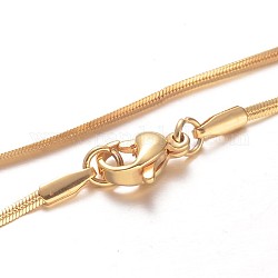 304 Edelstahl Schlangenkette Halsketten, mit Karabiner verschlüsse, golden, 2.2 mm, 17.7 Zoll (45 cm)