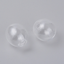 Bottiglie rotonde a sfera in vetro soffiato e meccanizzato, per orecchino o artigianato, ovale, chiaro, 2.3x2.05cm, Foro: 4.5 mm