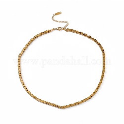 304 collier de perles en acier inoxydable pour homme femme, motif pentagone, 16.73 pouce (42.5 cm)