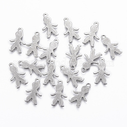 304 Stainless Steel pendants, Boy, Stainless Steel Color, 16x10x0.8mm, Hole: 1.2mm
