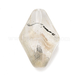 Abalorios de vidrio transparentes, piedras preciosas de imitación, rombo, Claro, 27x18x9mm, agujero: 1.2 mm