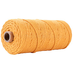 Fils de ficelle de coton pour l'artisanat tricot fabrication, orange, 3mm, environ 109.36 yards (100 m)/rouleau