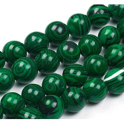 Chapelets de perles en malachite synthétique, ronde, 4mm, Trou: 0.8mm, Environ 90 pcs/chapelet, 15.7 pouce (40 cm)