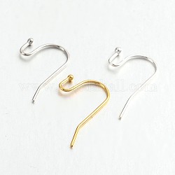 Brass Earring Hooks for Earring Designs, Lead Free & Cadmium Free, Mixed Color, 21x12mm, 21 Gauge, Pin: 0.7mm