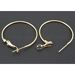 Golden Brass Hoop Earrings, DIY Material for Basketball Wives Hoop Earrings, Nickel Free, 40x1.2mm