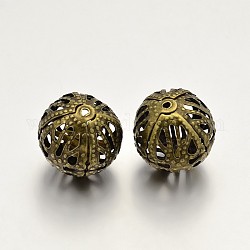 Rundeisen filigranen Perlen, Filigrane Kugel, Antik Bronze, 16 mm, Bohrung: 1 mm
