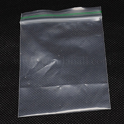 100pcs / bagのプラスチックジッパーロック袋  再封可能な包装袋  グリーントップシール厚い袋  長方形  透明  6x4cm  片側の厚さ：2.3ミル（0.06mm）  約100個/袋