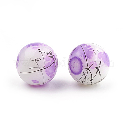 Chapelets de perles en verre peint brossé & cuisant, ronde, violet foncé, 6mm, Trou: 1mm, Environ 130 pcs/chapelet, 31.4 pouce