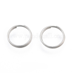 304 anelli portachiavi in ​​acciaio inox, anelli di salto a doppio anello, colore acciaio inossidabile, 7x1mm, diametro interno: 6mm, singolo filo: 0.6mm