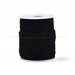 Плетеные шнуры полиэфира, чёрные, 3 мм, около 21.87 ярда (20 м) / рулон
