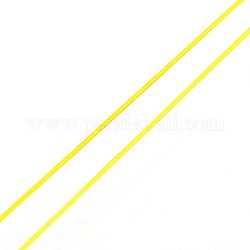 Filo di cristallo elastico coreano, stringa del braccialetto elastico, cordone di perline rotonde, giallo, 1mm, circa 27.34 iarde (25 m)/rotolo