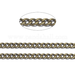 Latón retorcido cadenas, cadenas del encintado, sin soldar, con carrete, sin plomo y níquel y cadmio, Bronce antiguo, 2x1.5x1mm, aproximamente 92 m / rollo