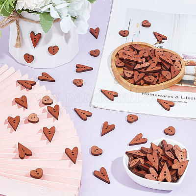 200 шт. деревянные пуговицы 2 стилей FIND-GO0001-91-1