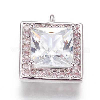 Латунные микро проложить кубического циркония подвески ZIRC-P060-11P-1