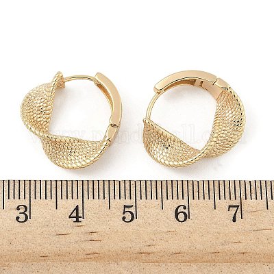 Латунные серьги обруча EJEW-D320-08G-1