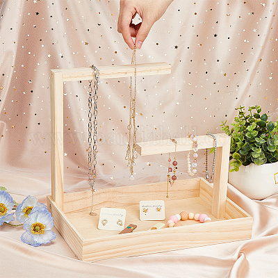 Прямоугольные деревянные витрины для ювелирных изделий ODIS-WH0329-34A-1