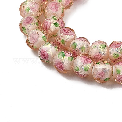 Нити из фольгированных бусин лэмпворк ручной работы FOIL-S136-001B-1